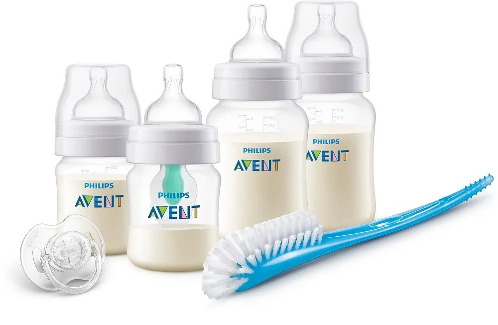 Philips Avent Anti-colic Novorozenecká startovací sada 4 láhve + kartáč + šidítko