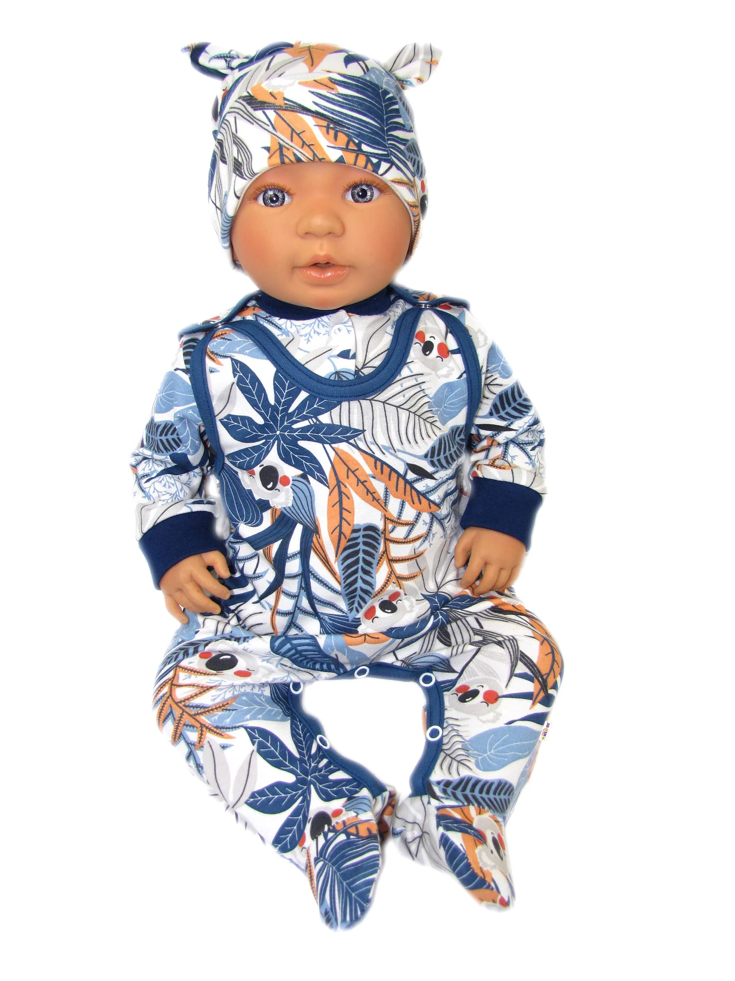 Baby Nellys 2D sada, bavlněné dupačky s košilkou Jungle, 62