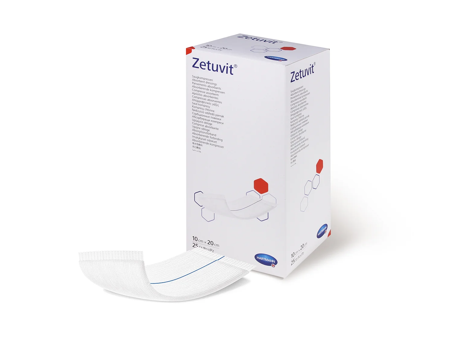 Zetuvit Sterilní kompresy 10 x 20 cm 25 ks
