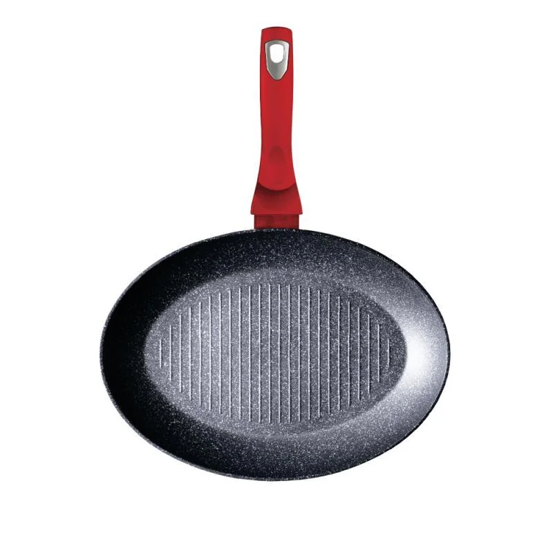 Berlingerhaus Pánev na ryby a steaky s mramorovým povrchem 35 cm Burgundy Metallic Line