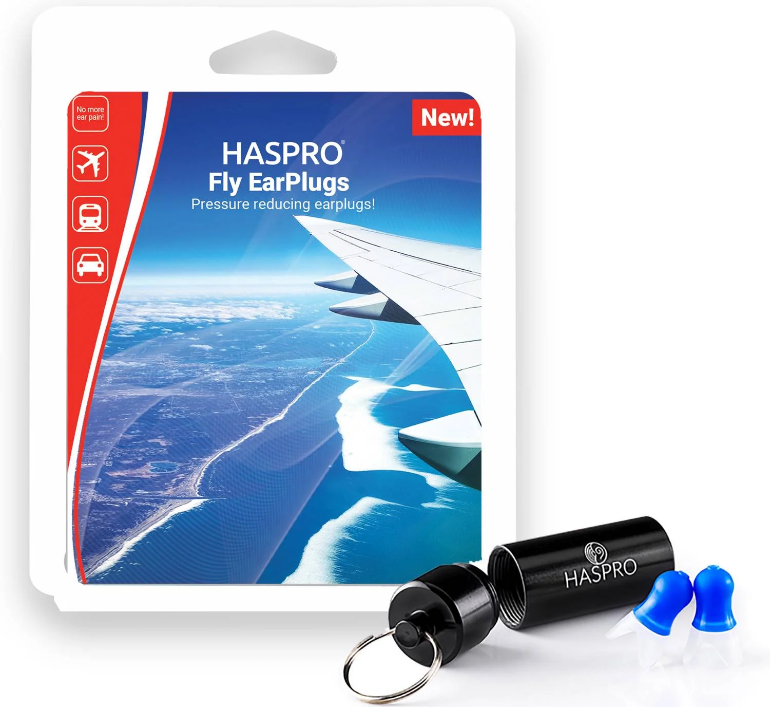 HASPRO Travel - Airplane špunty do uší na cestování, 1 pár / 2ks