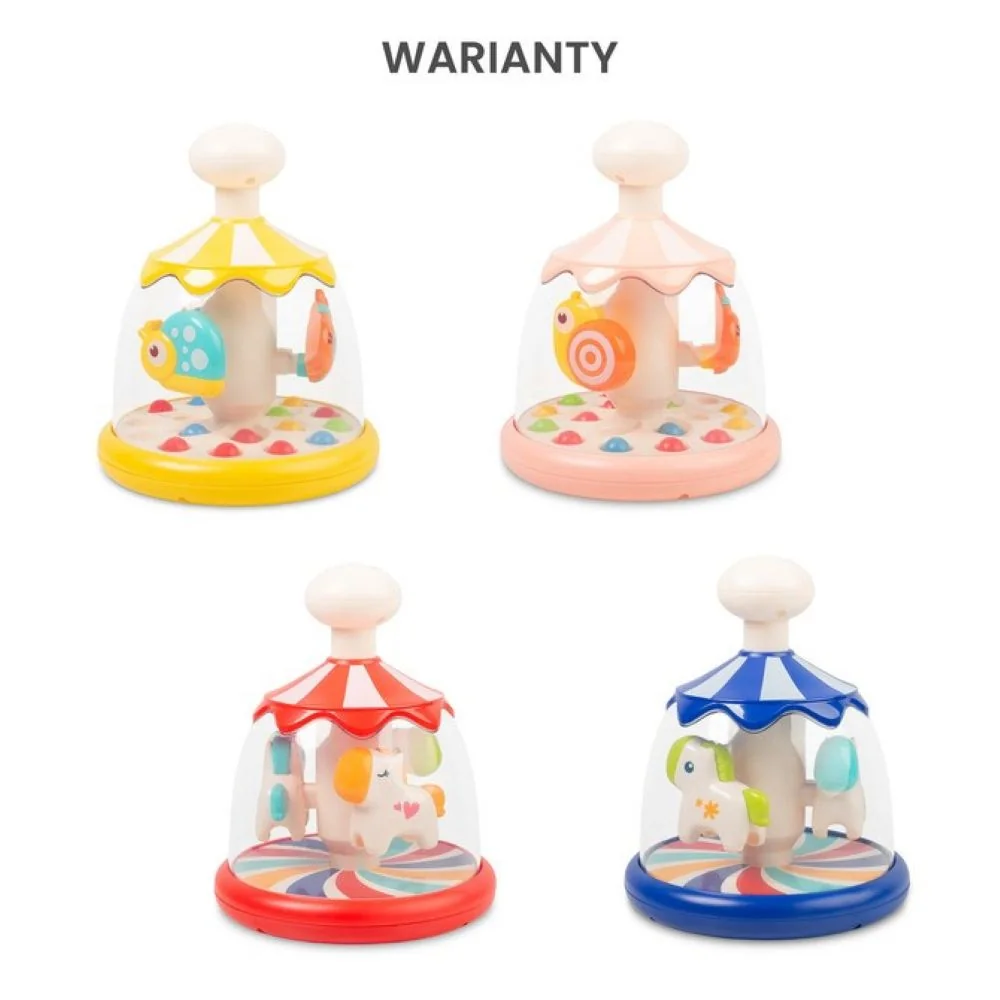 Toyz Toyz Edukační hračka Káča se zvířátky – žlutá, kolotoč, 6m+
