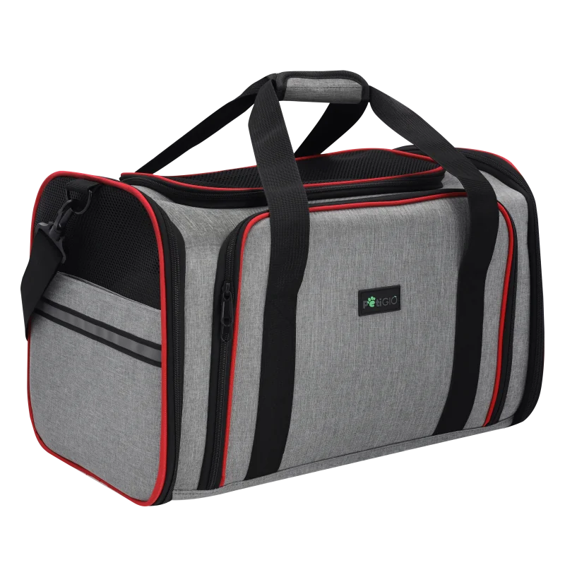 PetiGIO peti-to-Travel přenosná taška pro psy a kočky Grey/Red