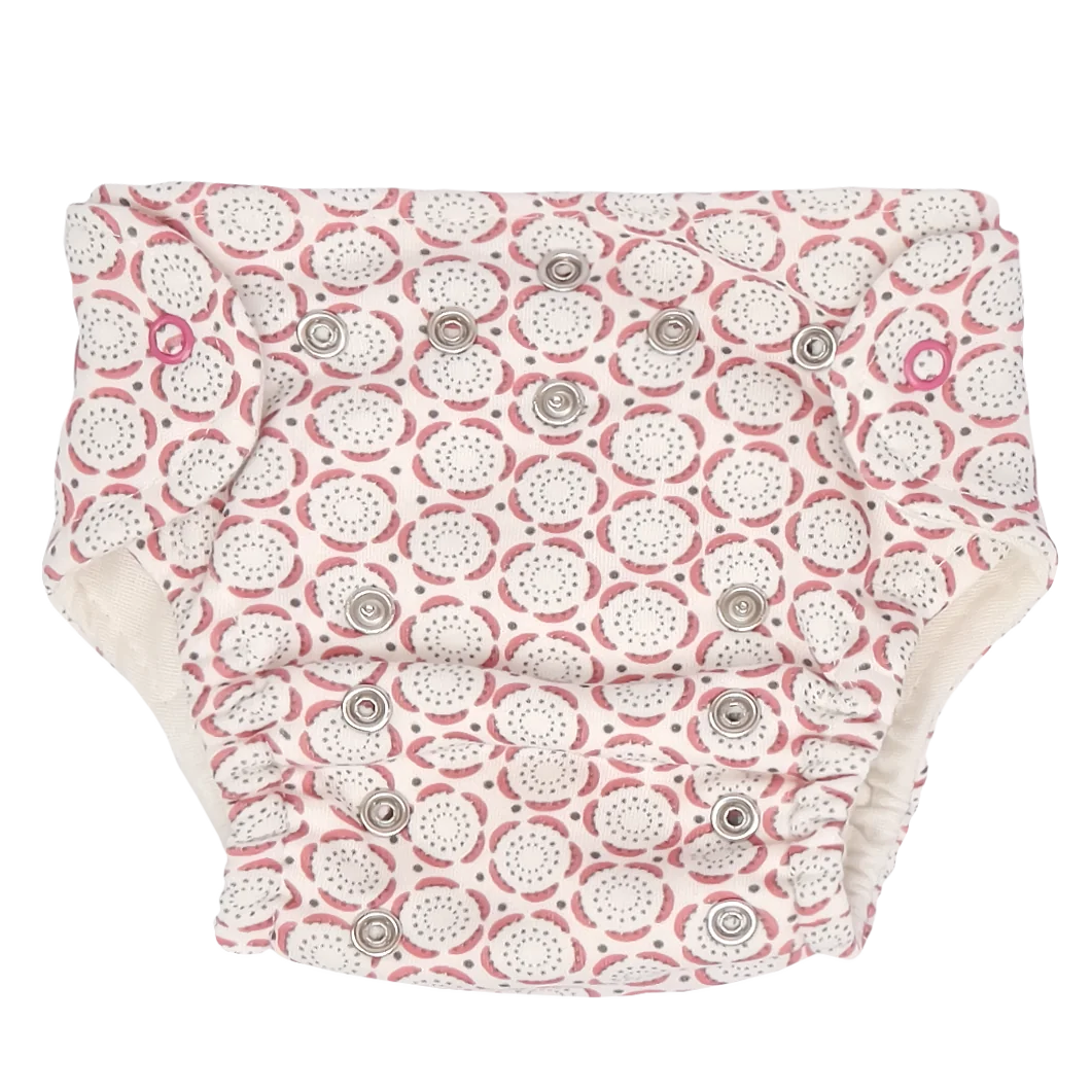 Baby Nellys Mamatti Látková plenka EKO sada - kalhotky + 2 x plenka, vel. 5-14 kg, Rozeta