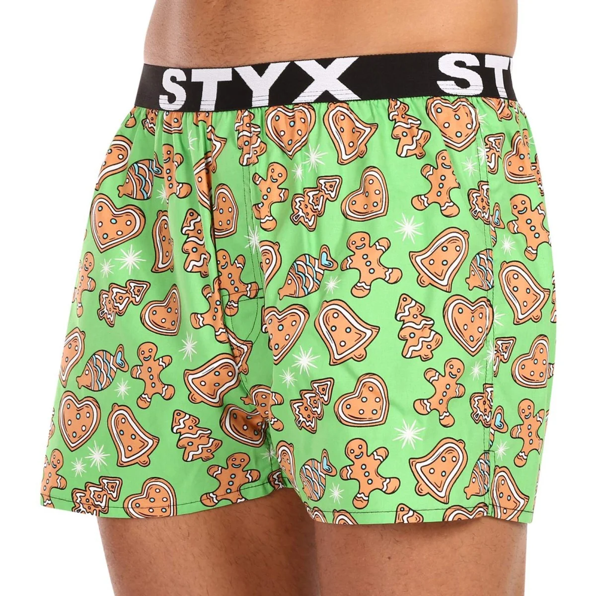 Styx Pánské trenky art sportovní guma Vánoce perníčky (B1753) M
