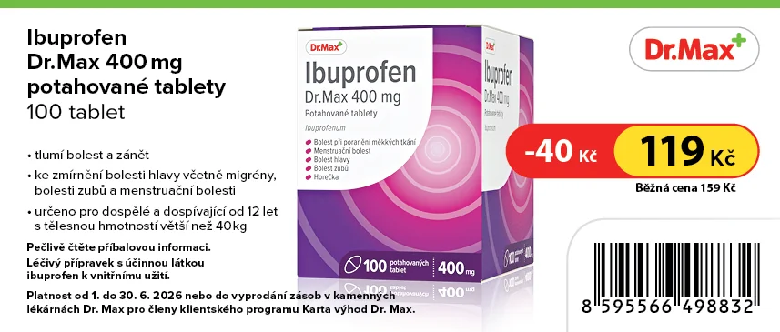 Dr. Max Ibuprofen 400 mg 100 potahovaných tablet Dr. Max Ibuprofen 400 mg 100 potahovaných tablet