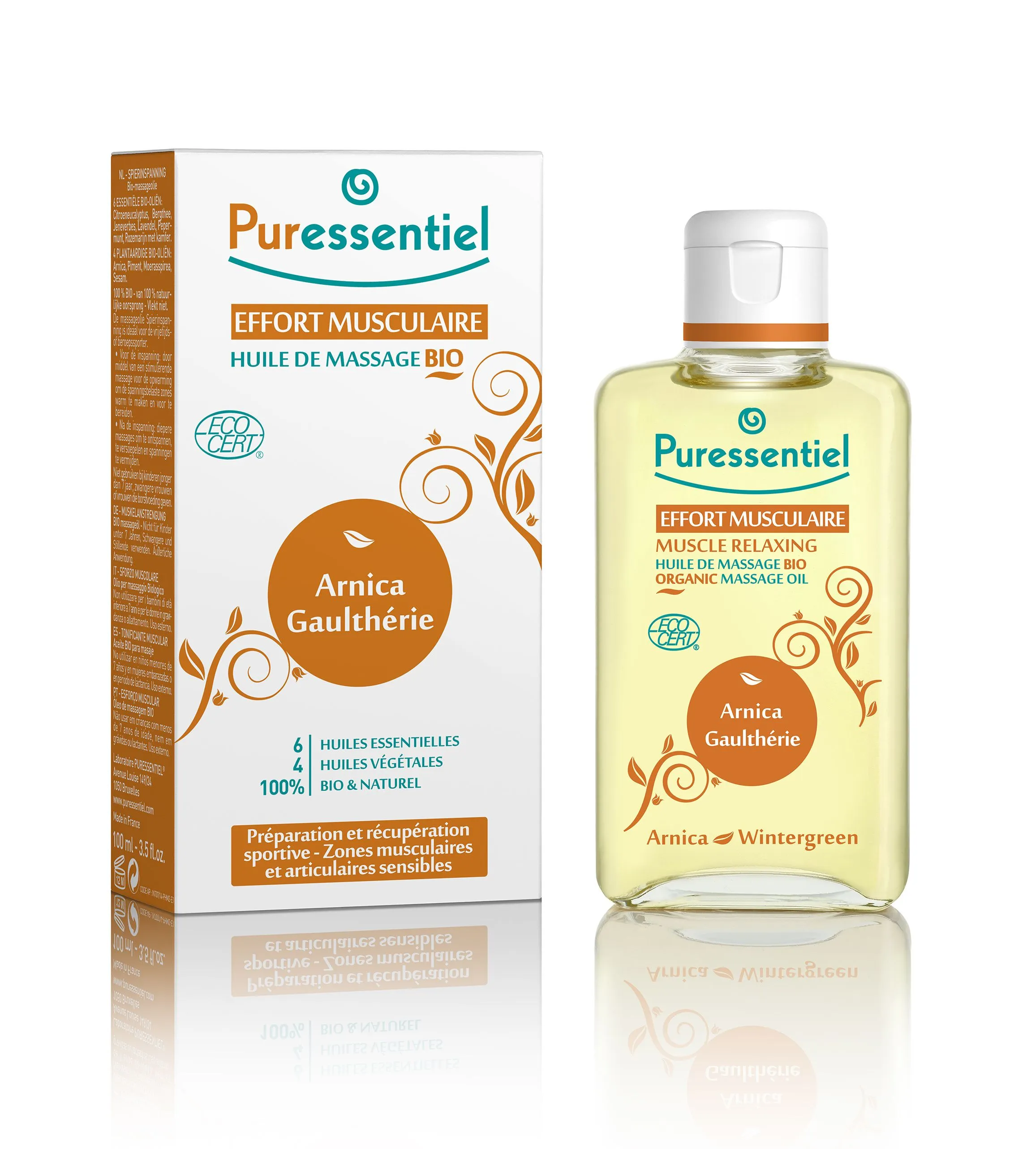 PURESSENTIEL Masážní olej BIO na unavené svaly a klouby 100 ml