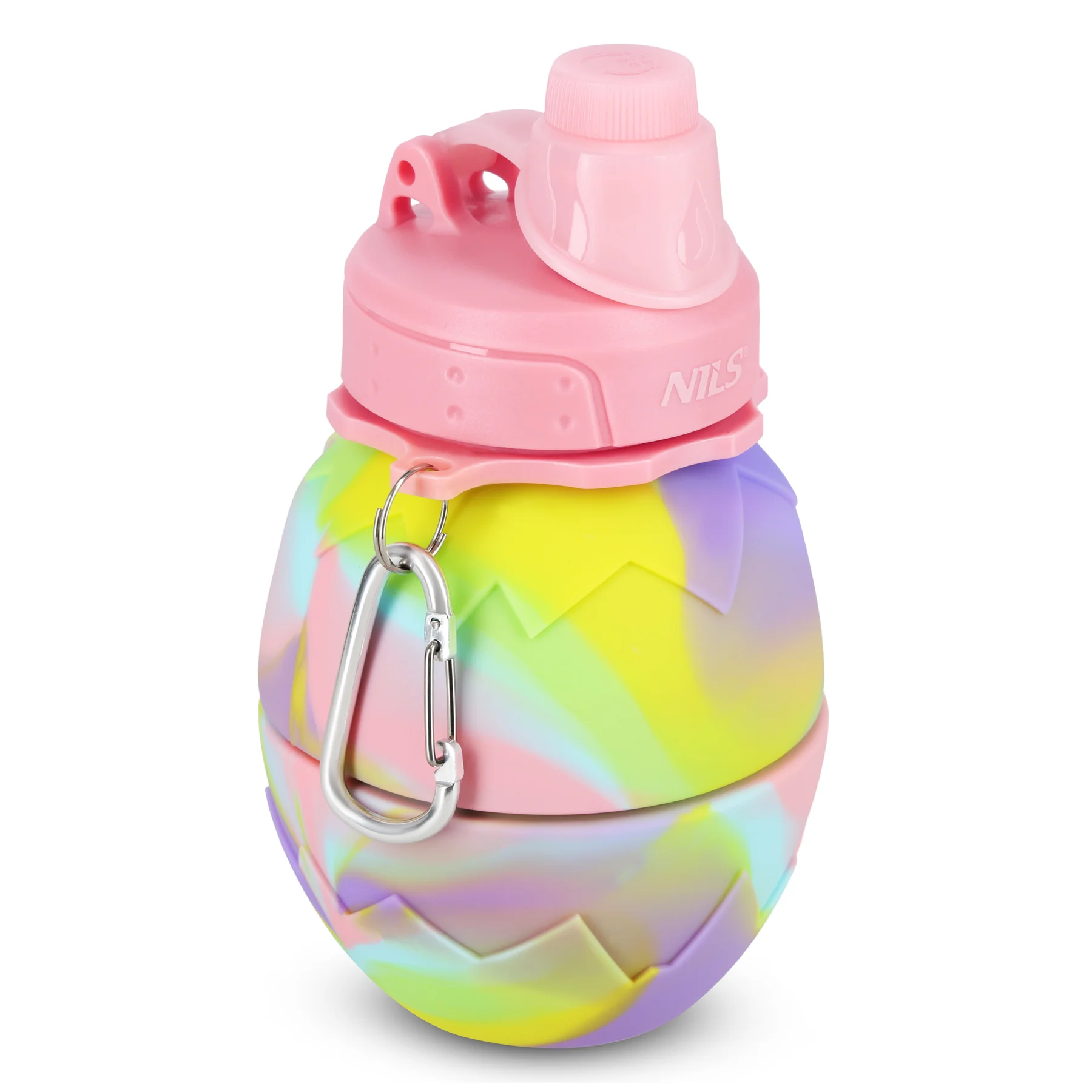 Nils Skládací silikonová láhev NC4102 700ml růžová