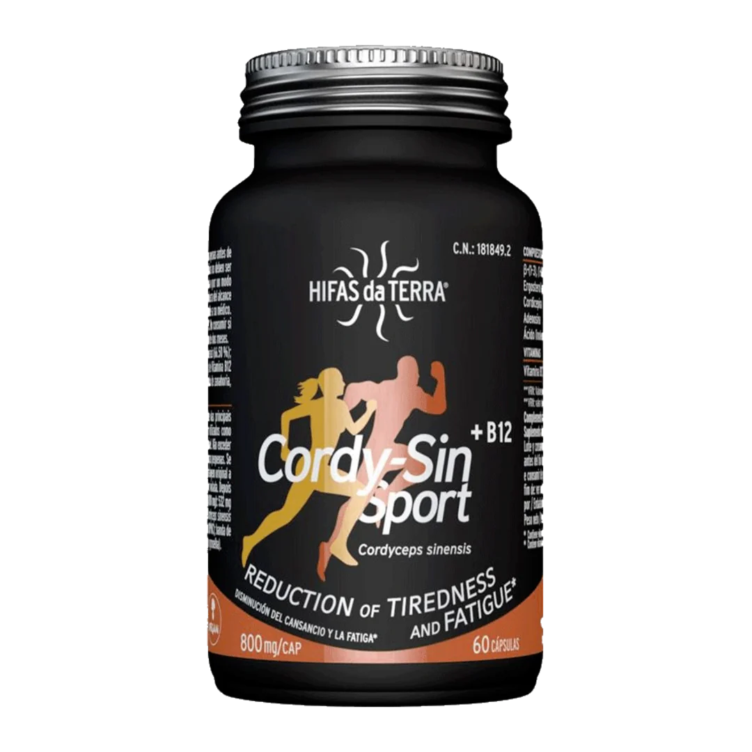 Hifas da Terra Cordy-Sin Sport + B12 - 60 kapslí