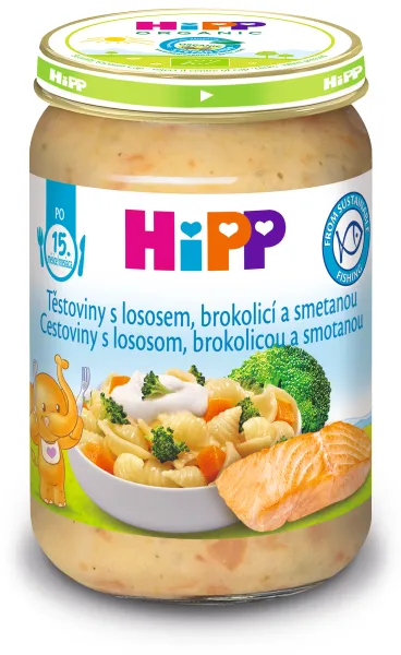 Hipp DĚTSKÉ MENU BIO Těstoviny s lososem, brokolicí a smetanou 250 g