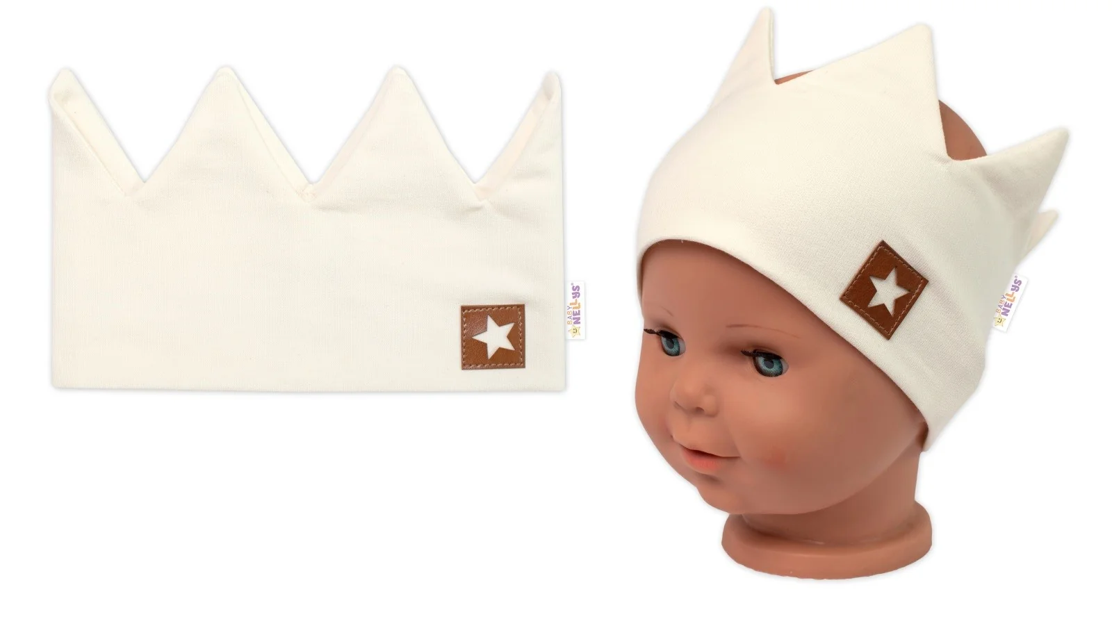 Baby Nellys Dvouvrstvá čelenka, Hand Made, Korunka STAR - 80/98