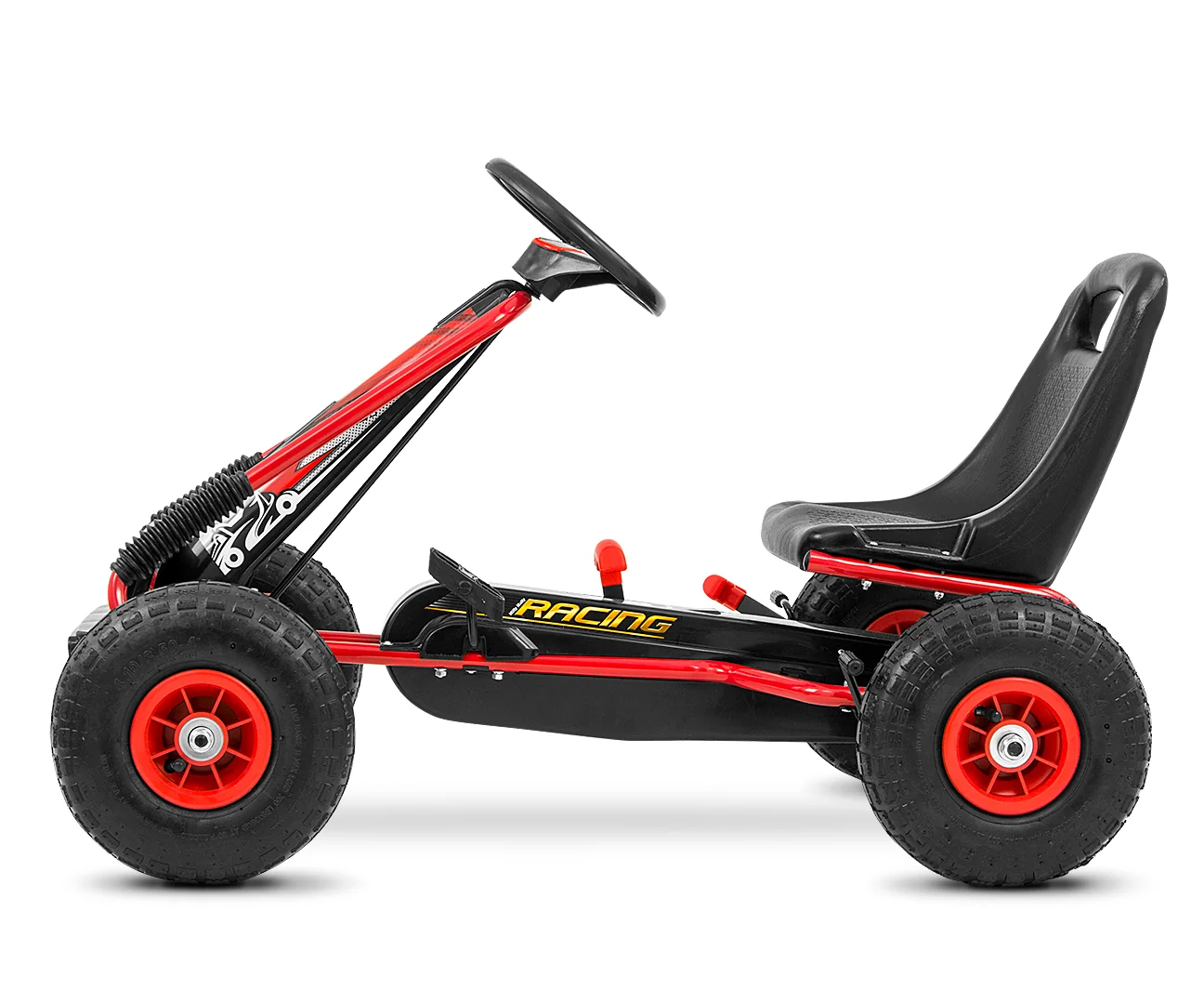 Milly Mally Dětská šlapací motokára THOR – nafukovací kola, brzda, 3–8 let, červená, černá