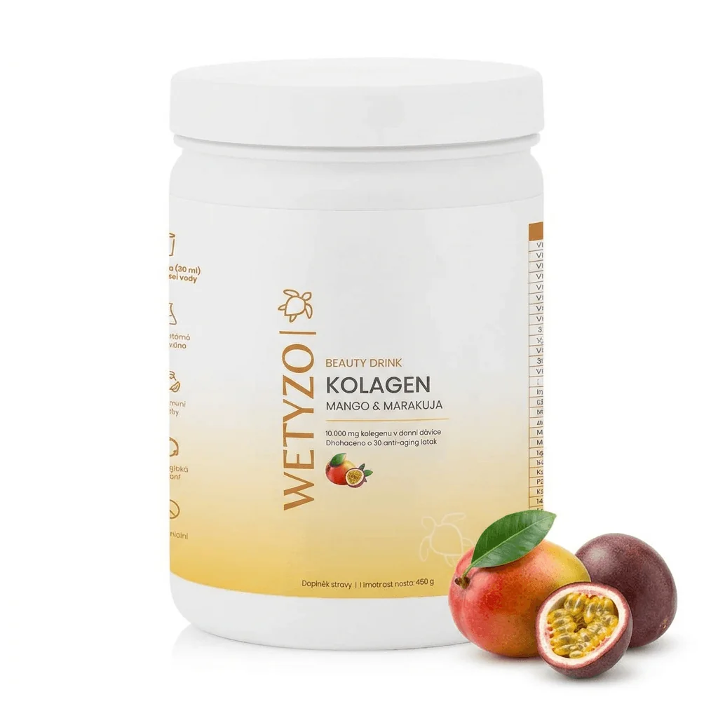 WETYZO Kolagen Beauty drink s vitamíny pro vlasy, nehty a pleť - mango & marakuja