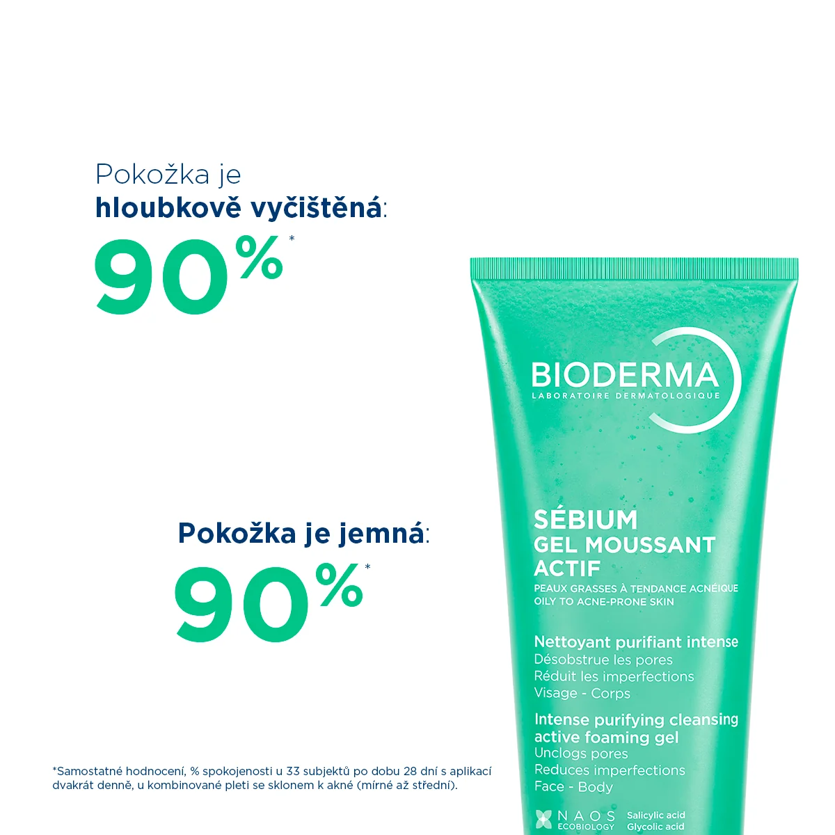 BIODERMA Sébium Gel moussant actif aktivní čisticí gel na akné 200 ml