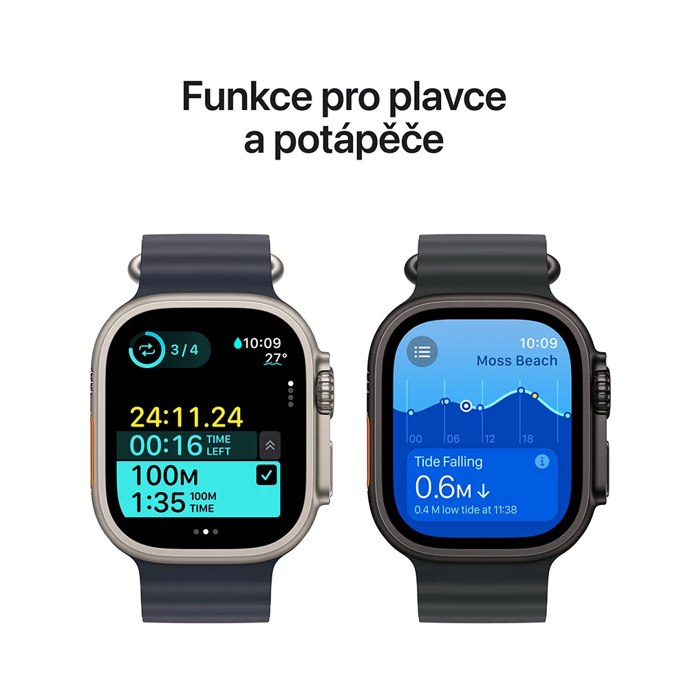 Apple Watch Ultra 2 49mm Natur Titan, Nat.Ti.Mil,S chytré hodinky