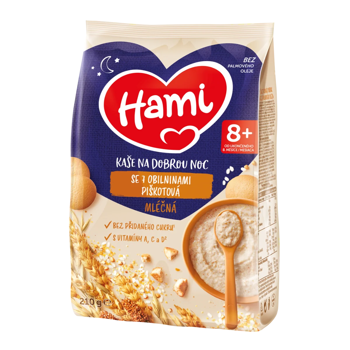 Hami Mléčná kaše na dobrou noc piškotová se 7 obilninami 210 g