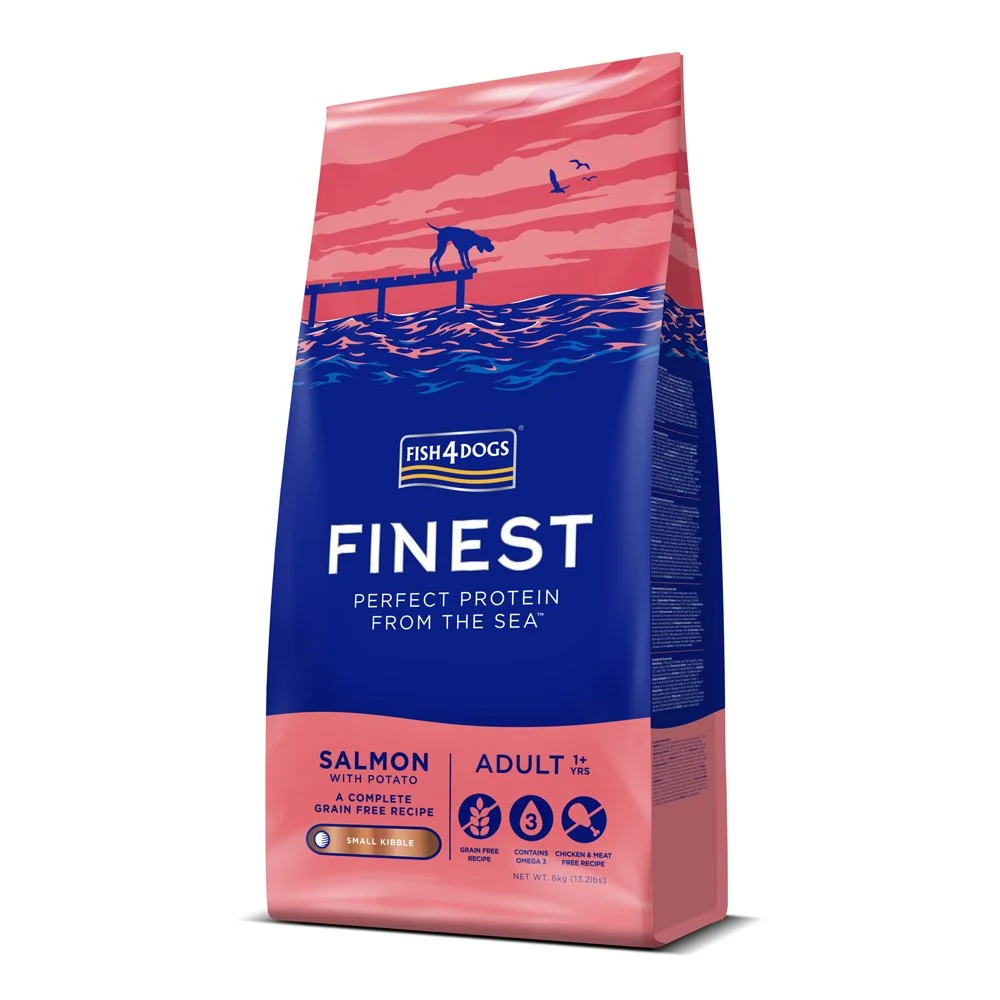 Fish4Dogs Granule malé pro dospělé psy Finest losos s bramborami 6 kg, 1+