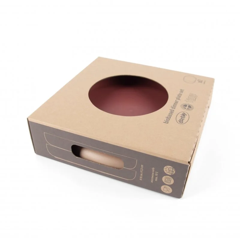DANTOY Tiny Bio talíře Nude/Red 2ks 0m+