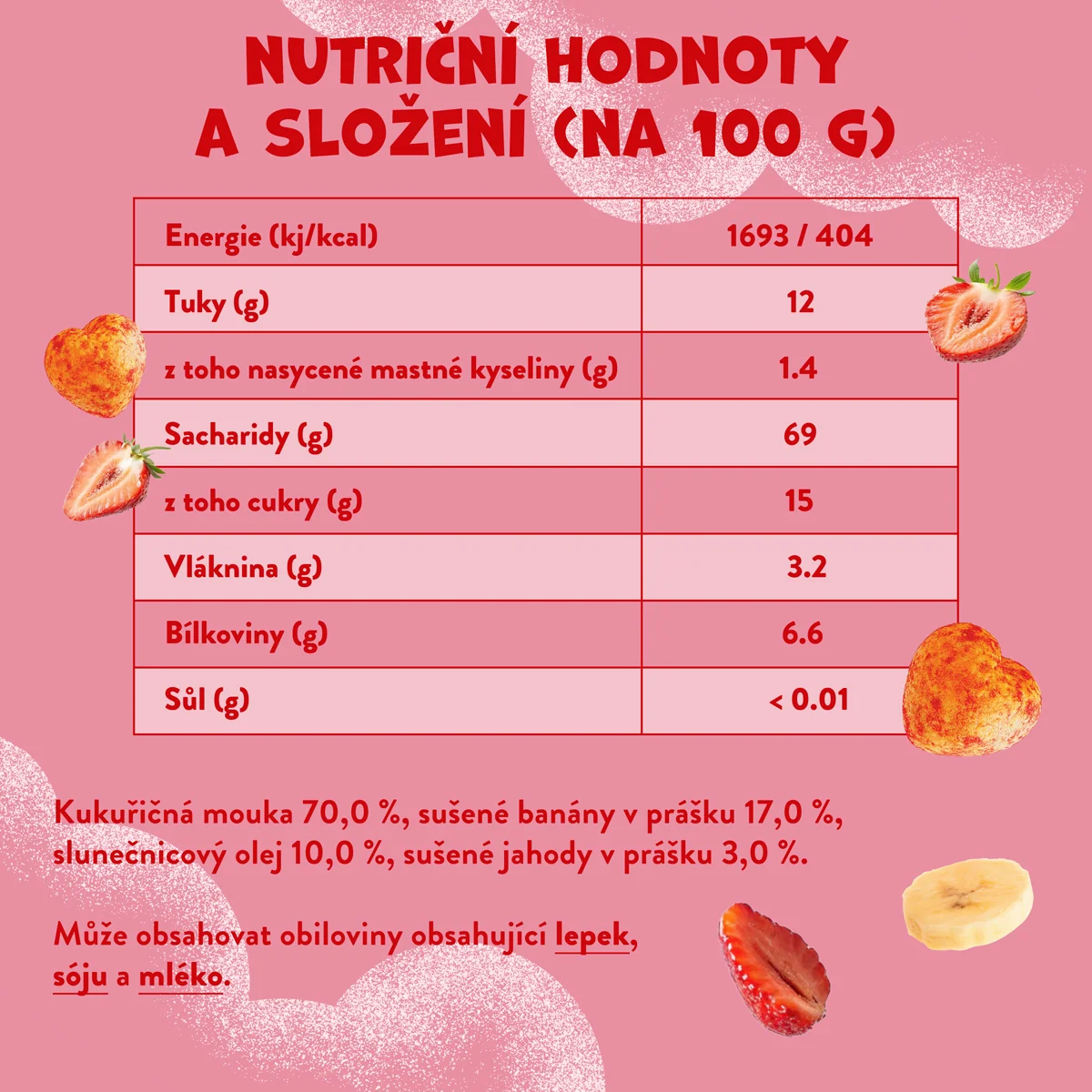 Goodies Křupky Srdíčka Banán a jahoda 30 g