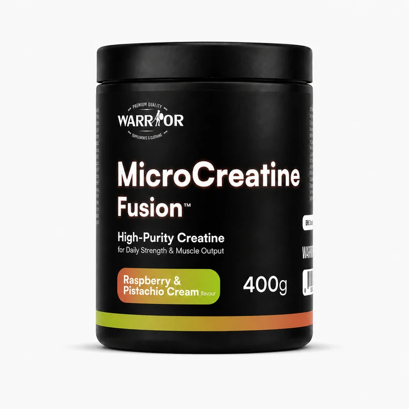 Warrior MicroCreatine Fusion™ mikronizovaný kreatín 400g Raspberry & Pistachio Cream