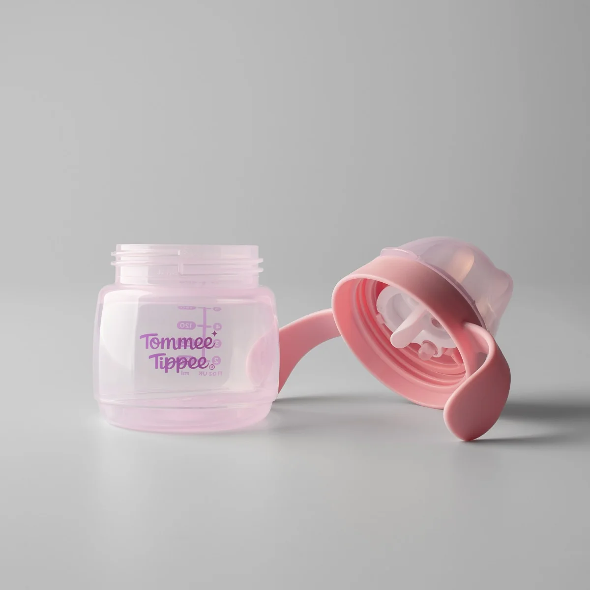 Tommee Tippee Netekoucí hrneček s hubičkou Transition 4m+ 150 ml růžový