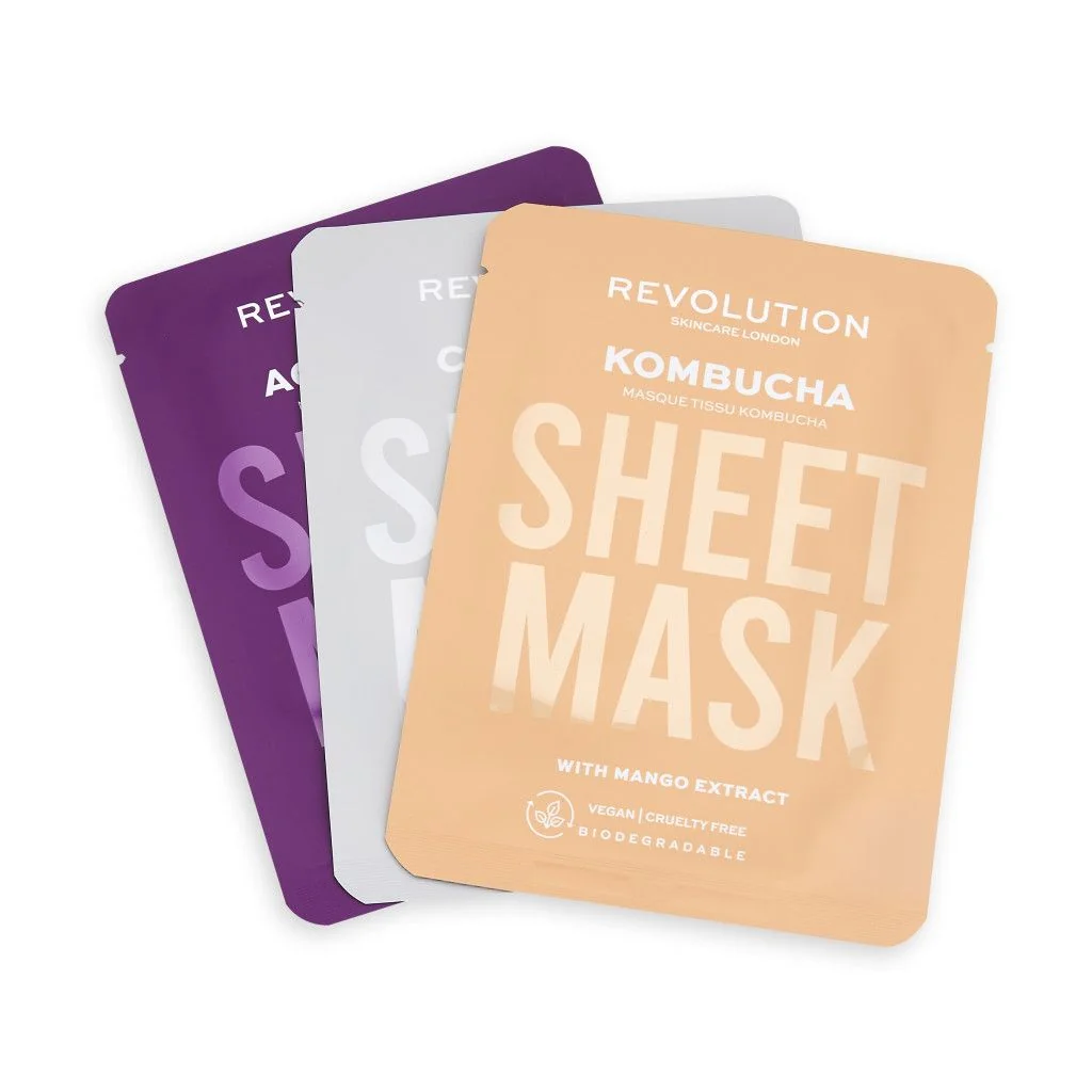 Revolution Skincare Biodegradable Combination sada pleťových masek 3 ks