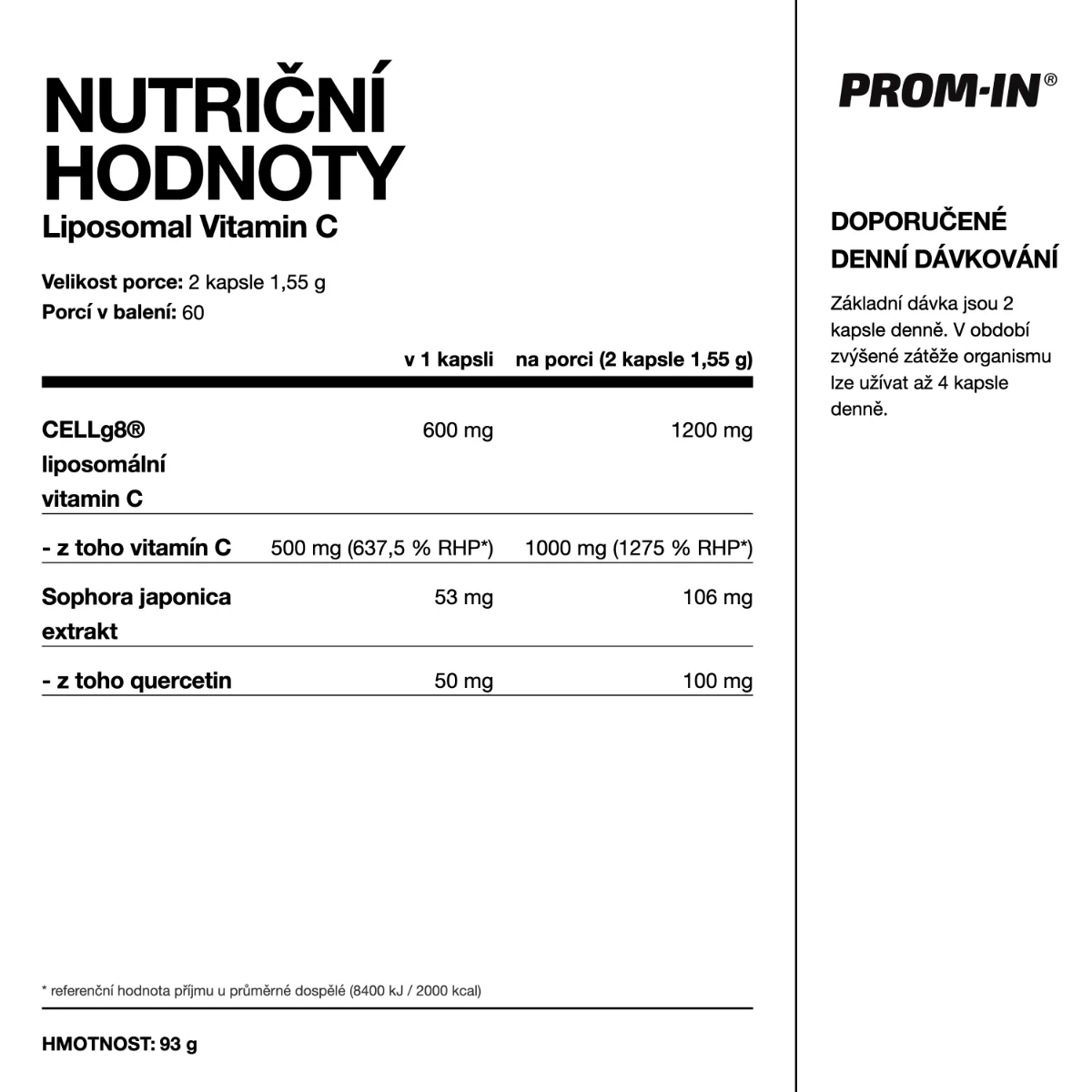 PROM-IN Liposomal Vitamin C 120 kapslí