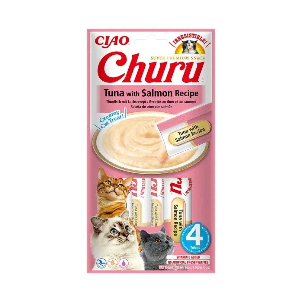 Ciao Churu cat snack tuňák s příchutí lososa 4x14 g
