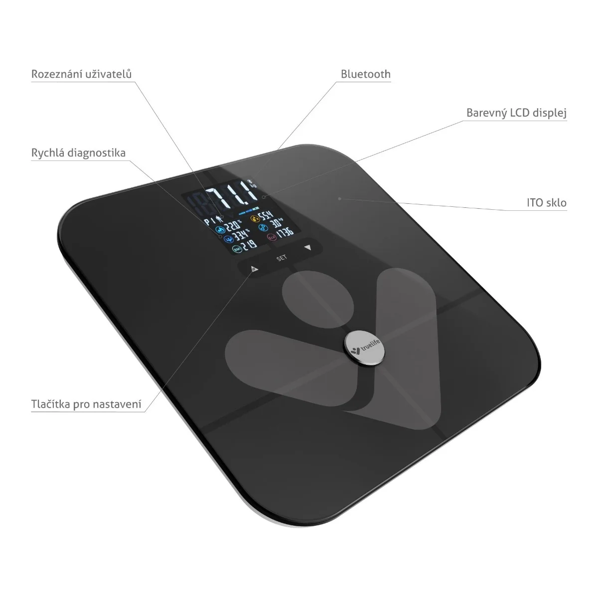 Truelife FitScale W7 BT Black digitální váha