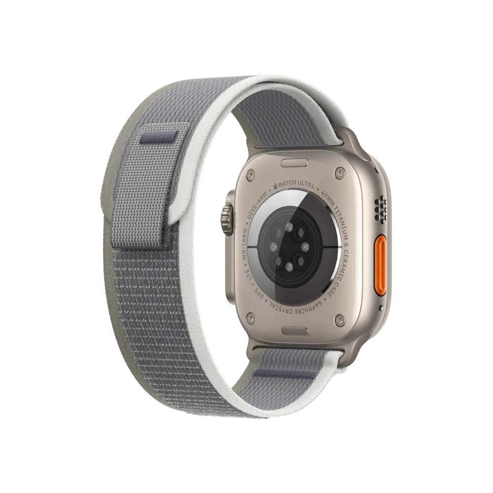 Apple Watch Ultra 2 49 mm Trail loop S/M smart hodinky Titanium/Green-Grey