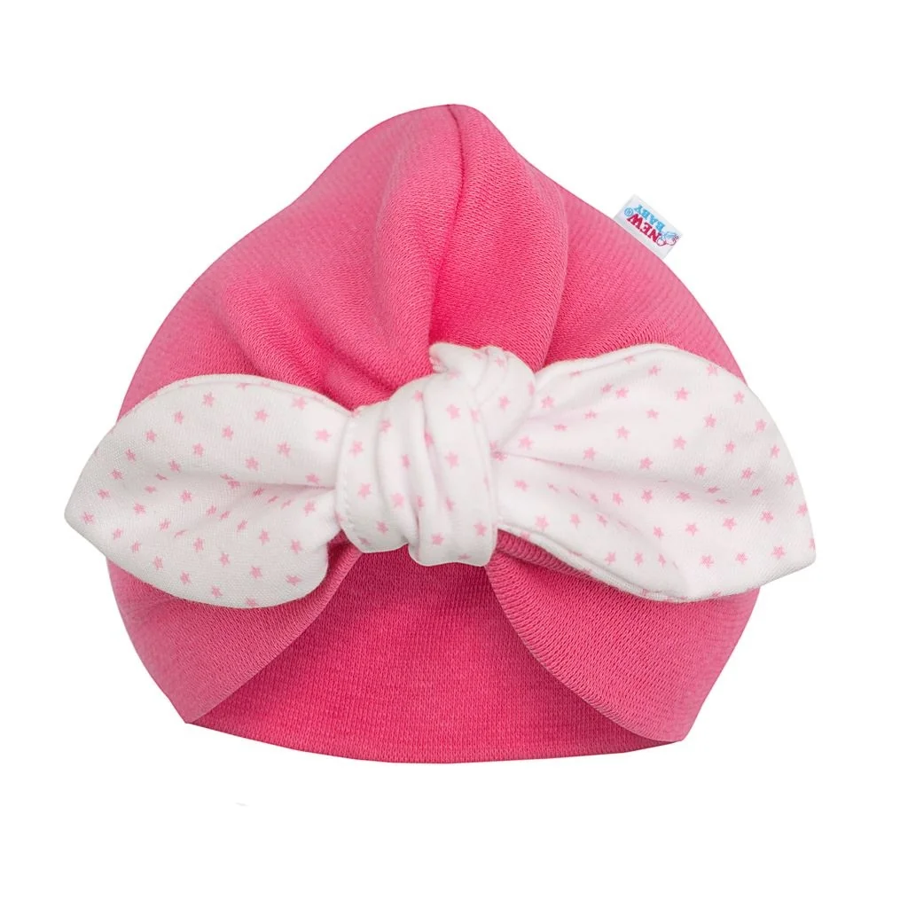 New Baby Dívčí čepička turban For Girls dots, vel. 74 (6-9m)