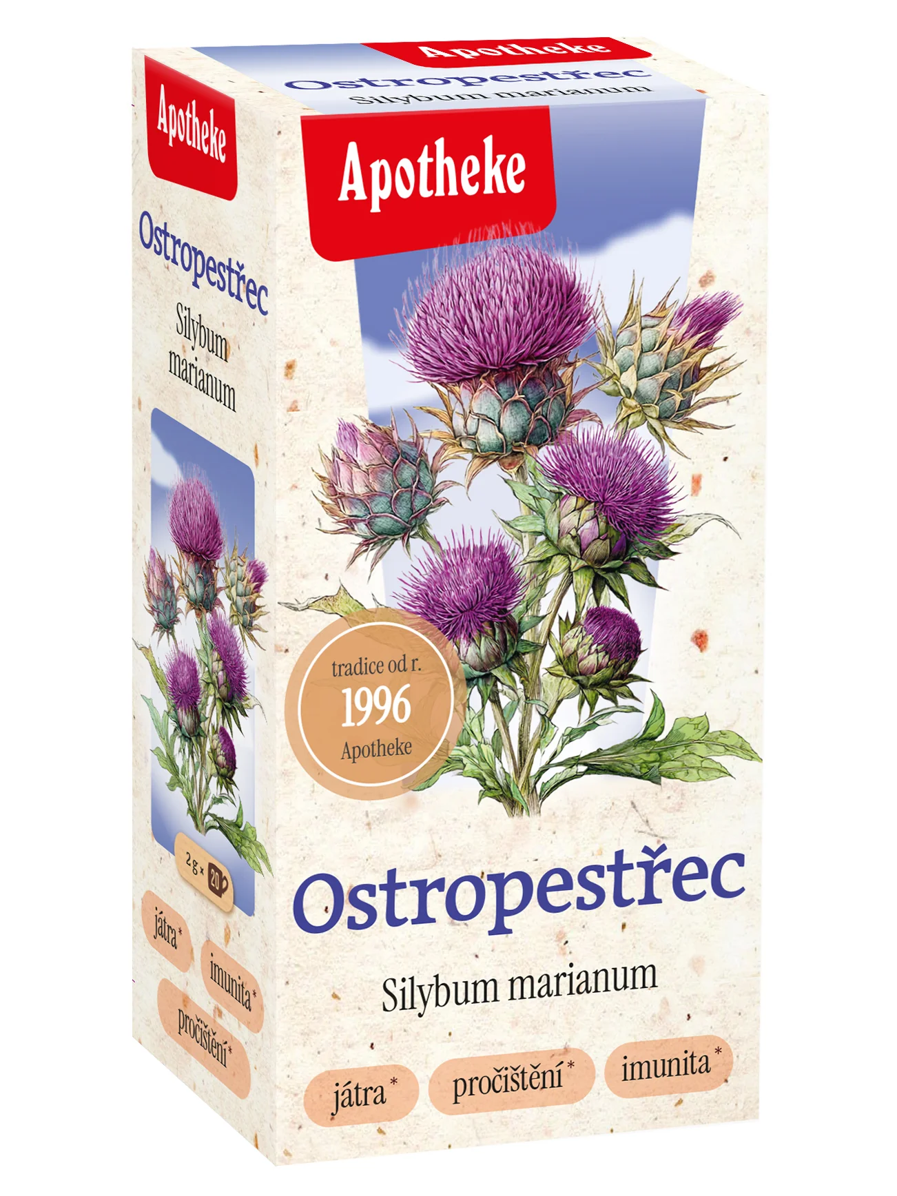 Apotheke Ostropestřec mariánský čaj nálevové sáčky 20x2 g