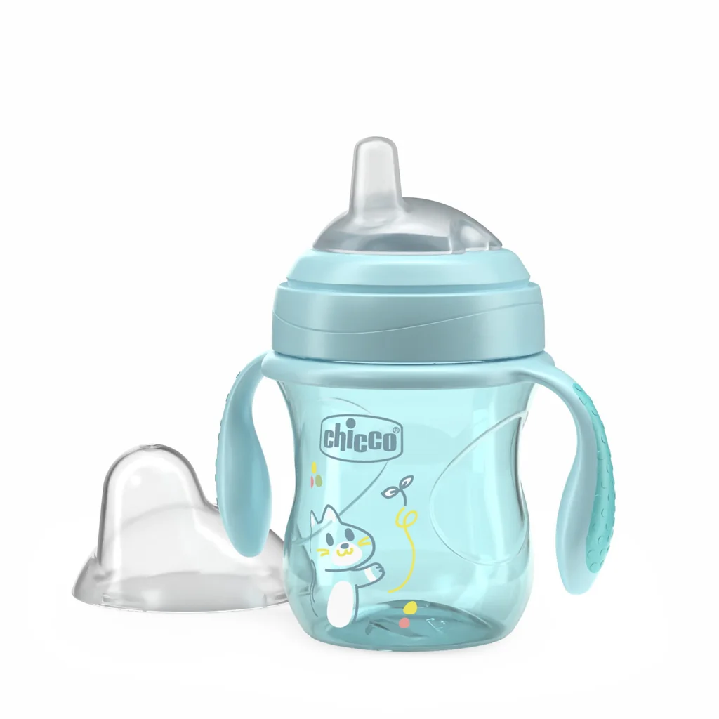 Chicco Hrneček Transition učicí s držadly 4m+ 200 ml teal