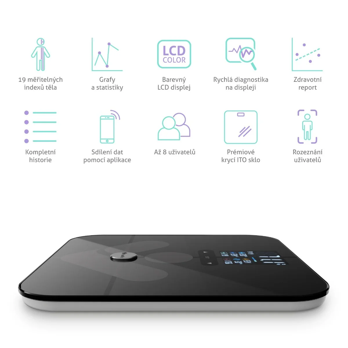 Truelife FitScale W7 BT Black digitální váha