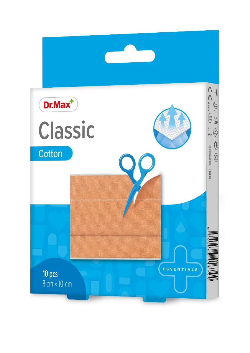 Dr. Max Classic Cotton 8 cm x 10 cm náplast 10 ks