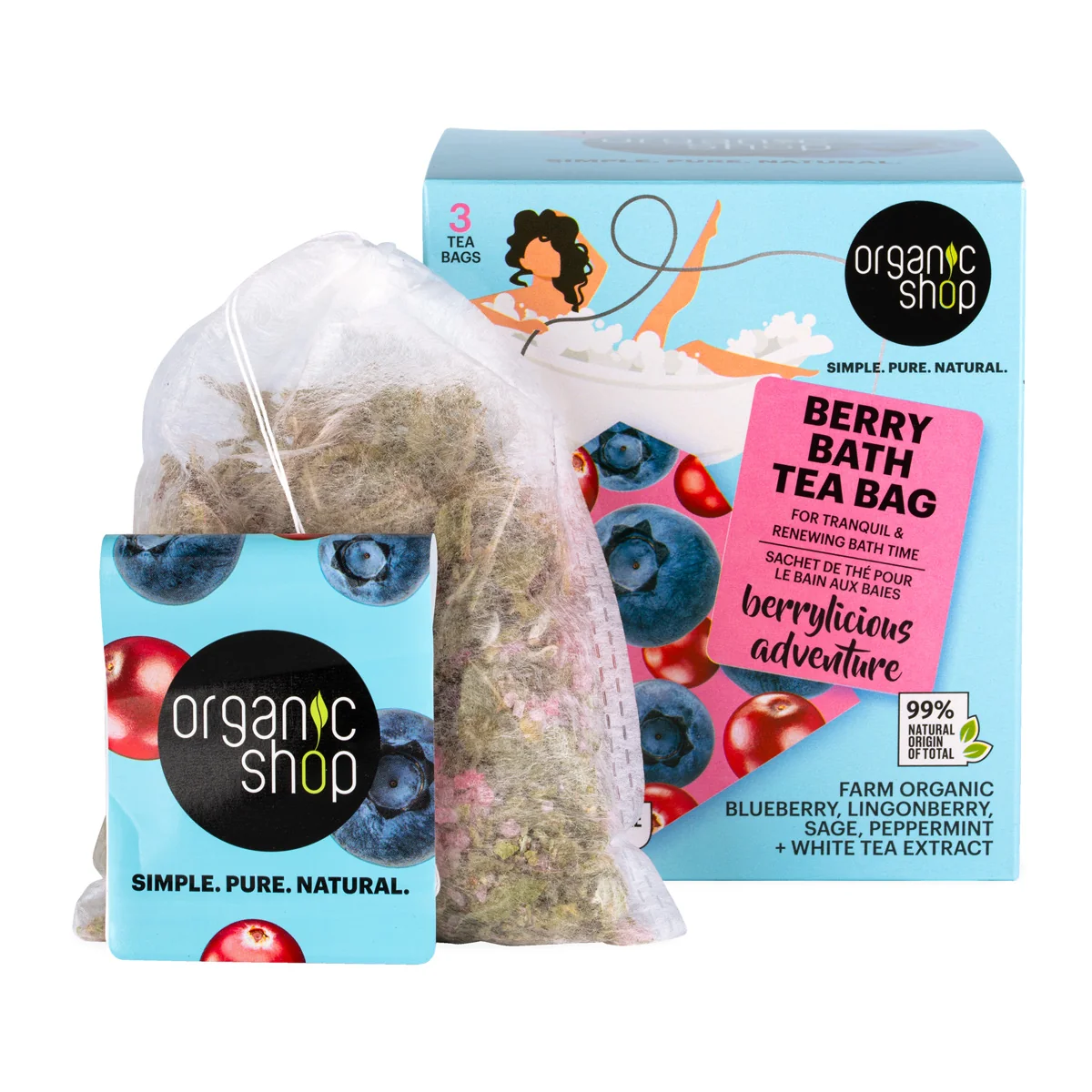 Organic Shop Sáčky do koupele Bobulové dobrodružství 3x50 g