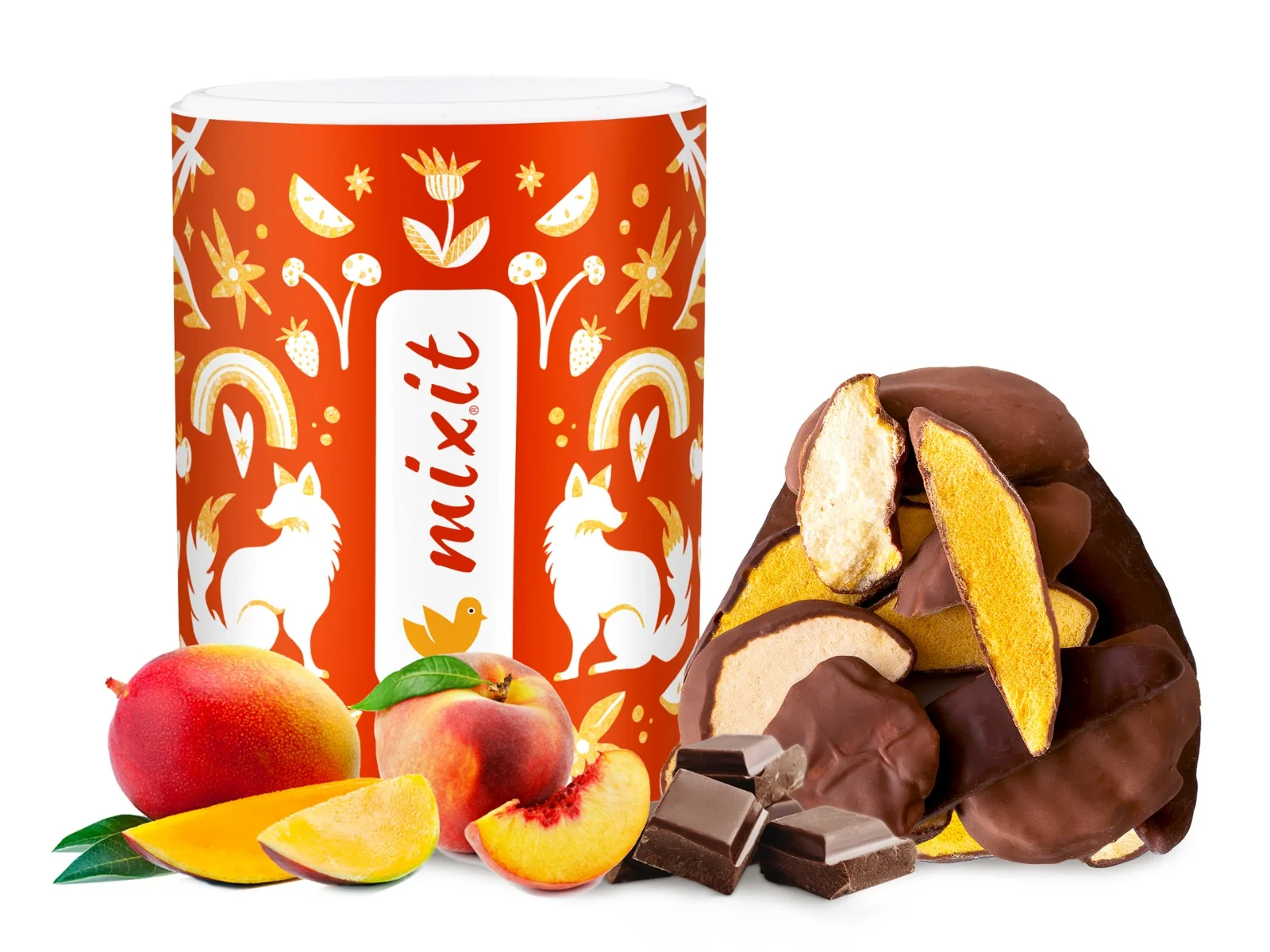 MIXIT Křupavé mango a broskev v čokoládě 200 g