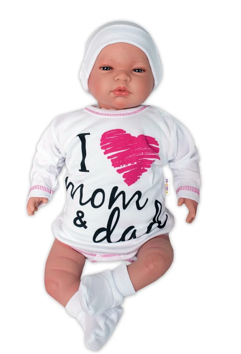 Baby Nellys 5-ti dílná soupravička do porodnice I love mom & dad, holka, vel.56