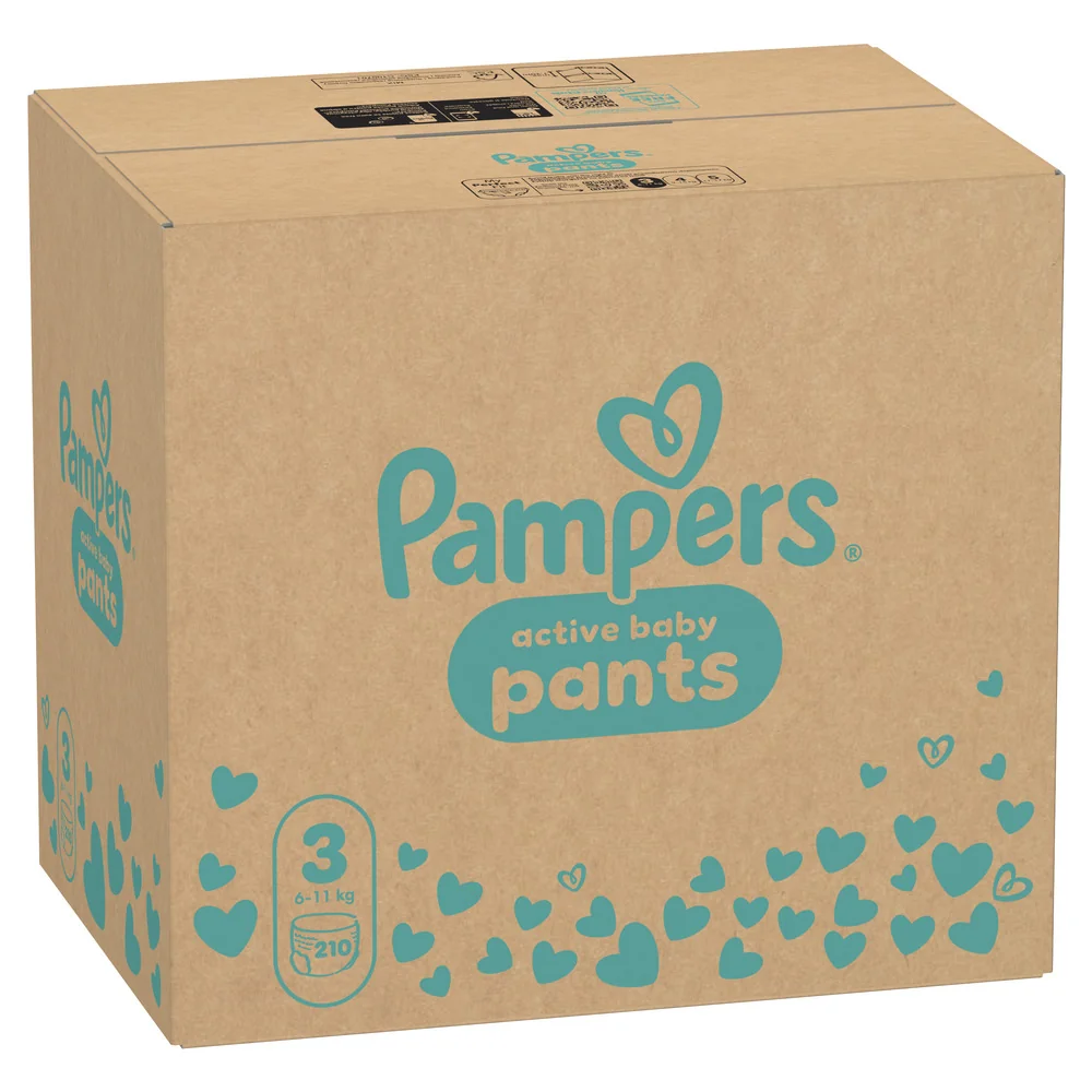 Pampers Active Baby vel. 3 6–11 kg plenkové kalhotky 210 ks