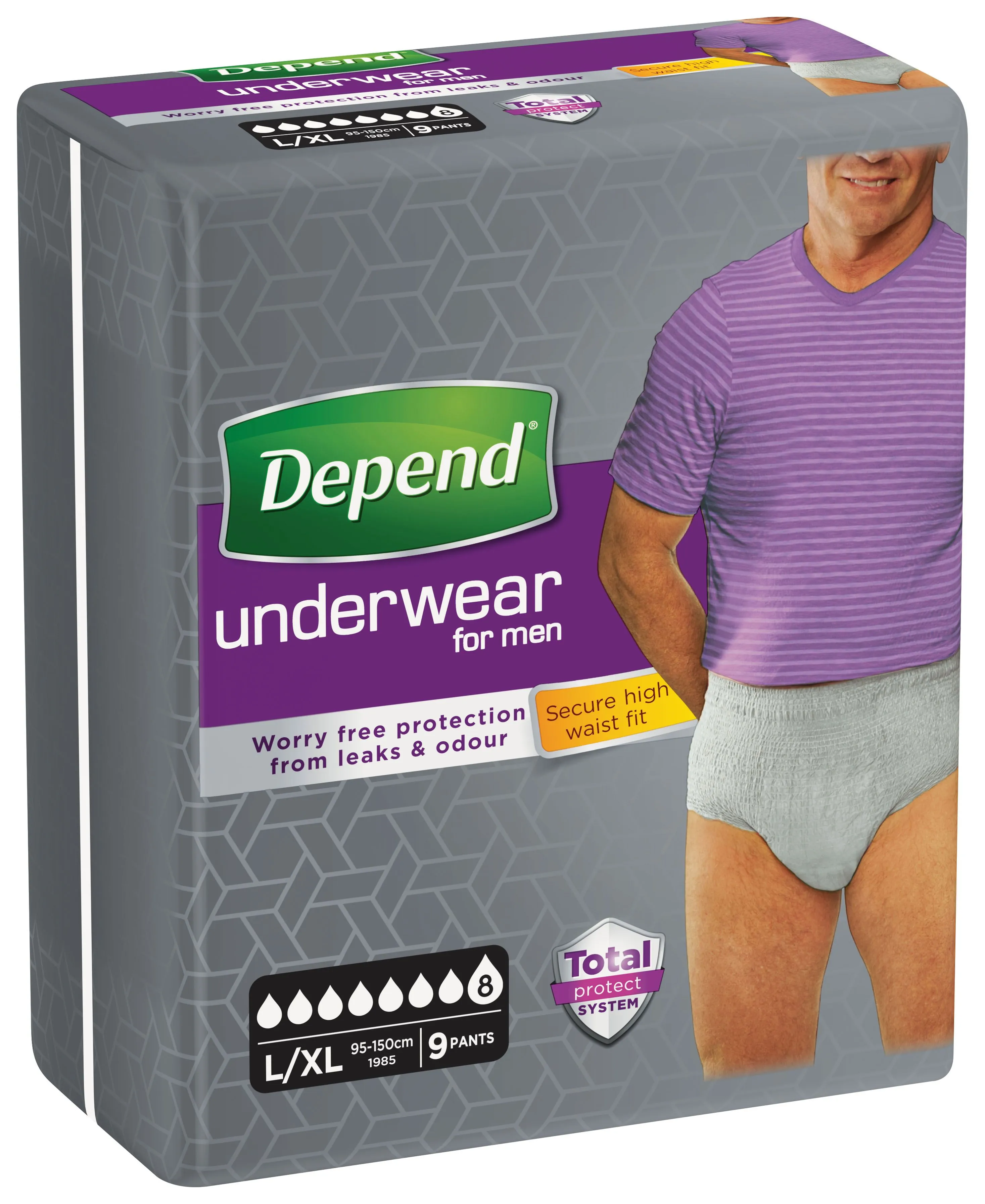 Depend Super pro muže L/XL absorpční natahovací kalhotky 9 ks