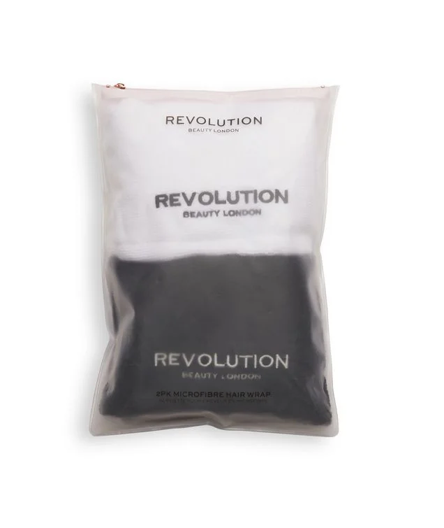 Revolution Haircare Microfibre Hair Wrap Black/White péče o vlasy 2 ks