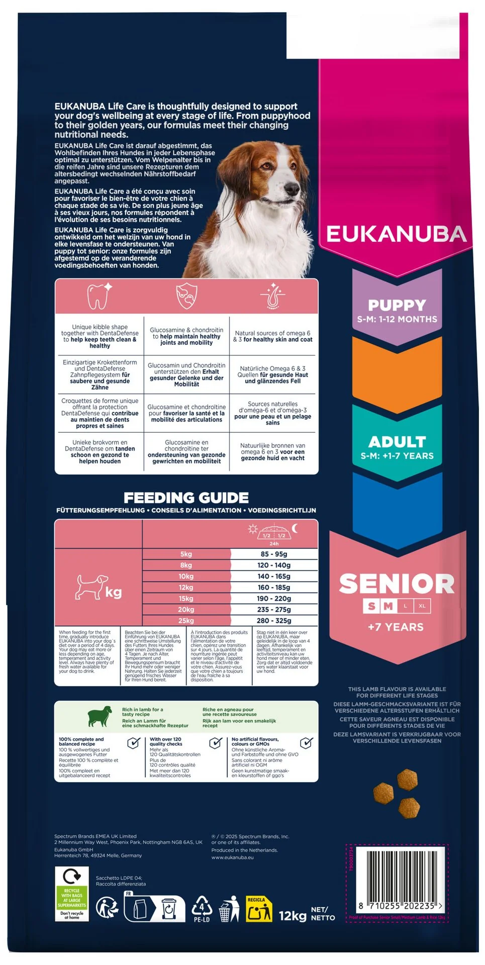 Eukanuba Krmivo Senior Small and Medium rich in lamb 12kg