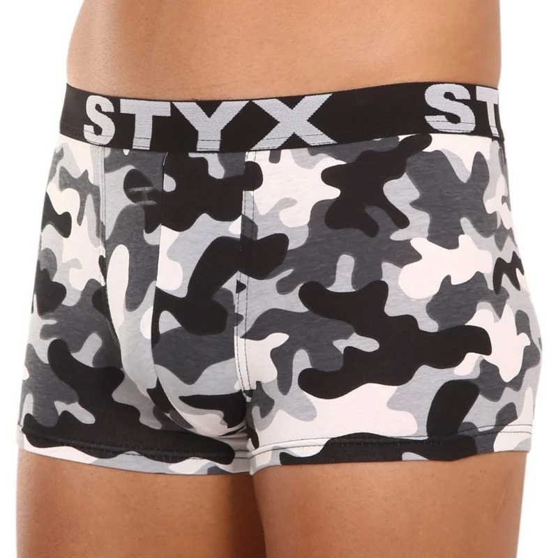 Styx Pánské boxerky art sportovní guma nadrozměr maskáč (R1457) 5XL