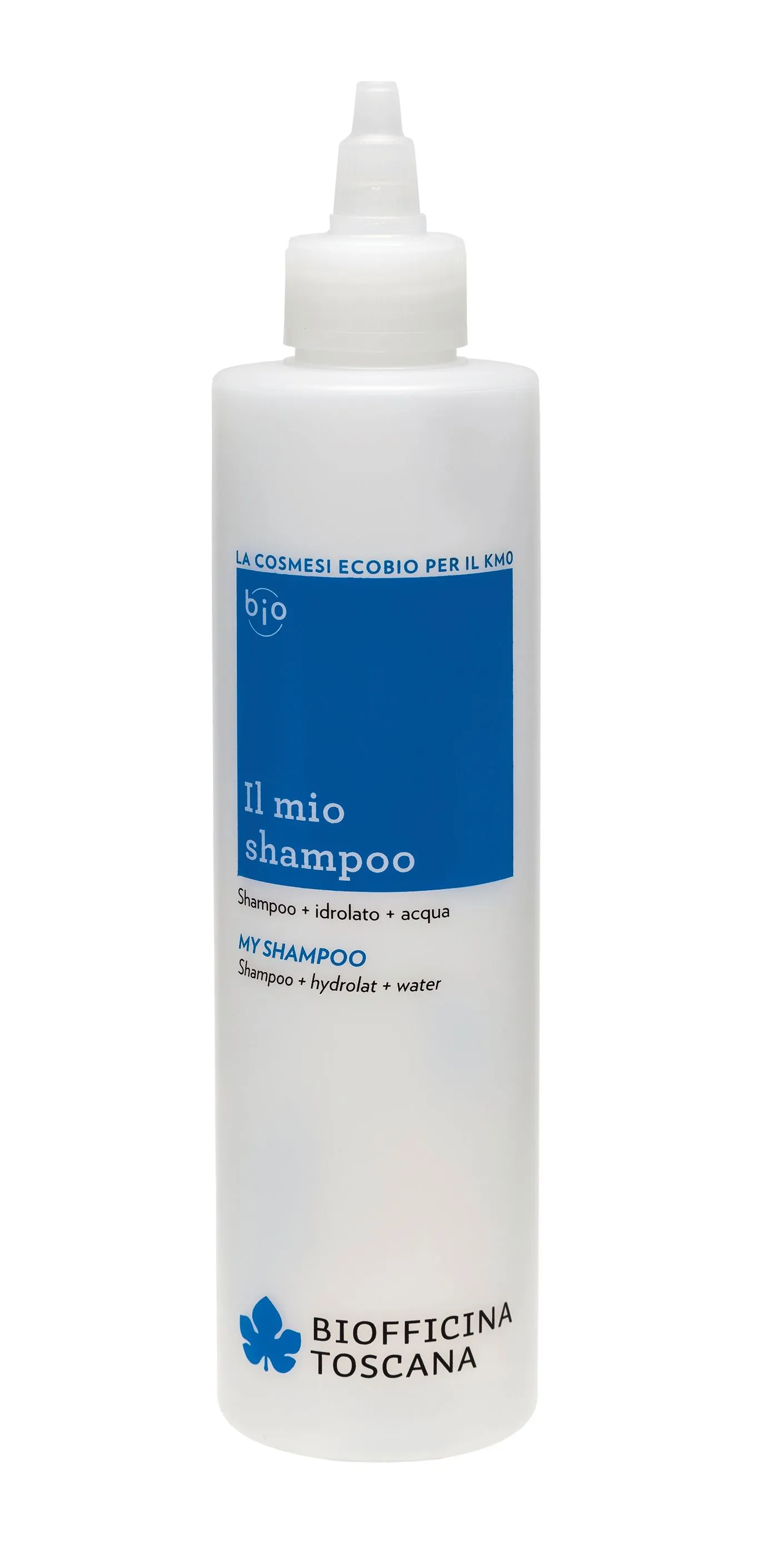Biofficina Toscana My shampoo Modrá lahvička pro přípravu vlastního šampónu 250 ml
