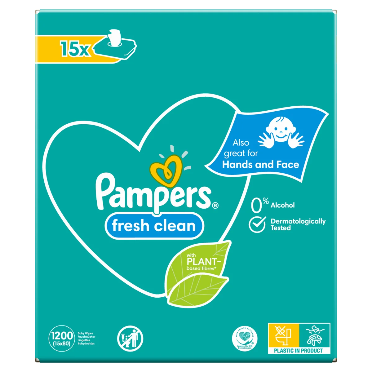 Pampers Fresh Clean vlhčené ubrousky 15x80 ks