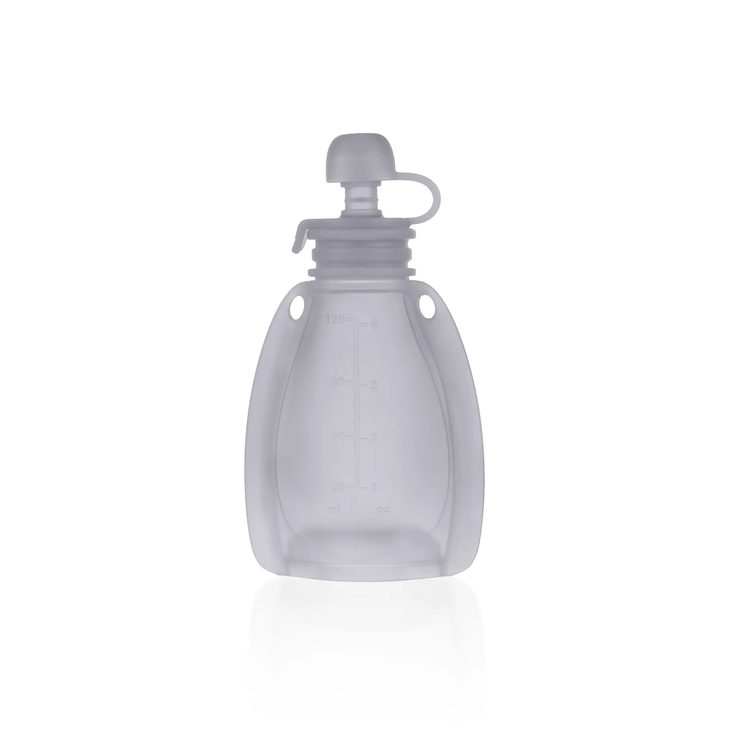 Zopa Silikonová plnitelná kapsička na dětskou stravu, Transparent Grey 3
