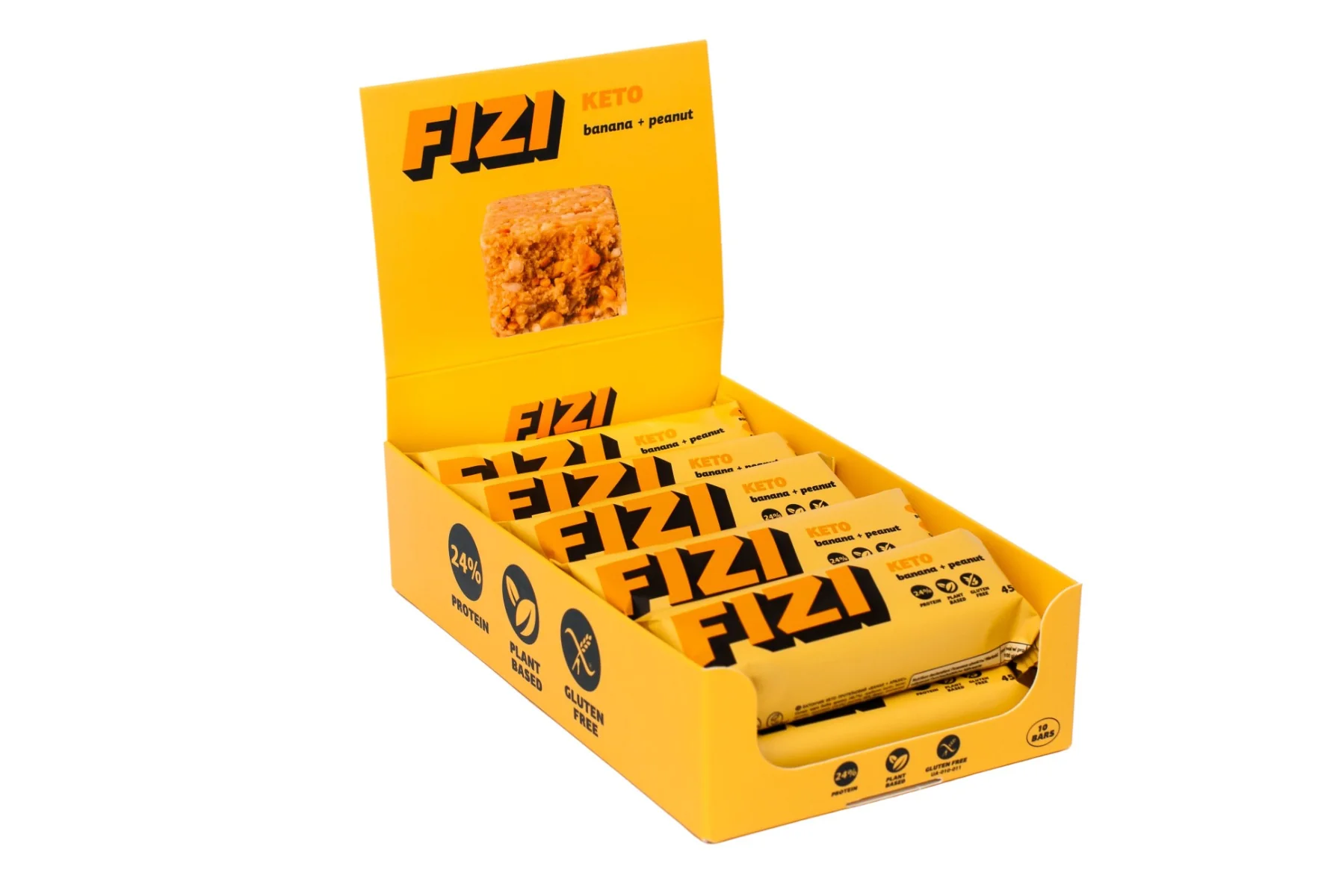 FIZI LLC Keto proteinová tyčinka banán + arašídy 45 g