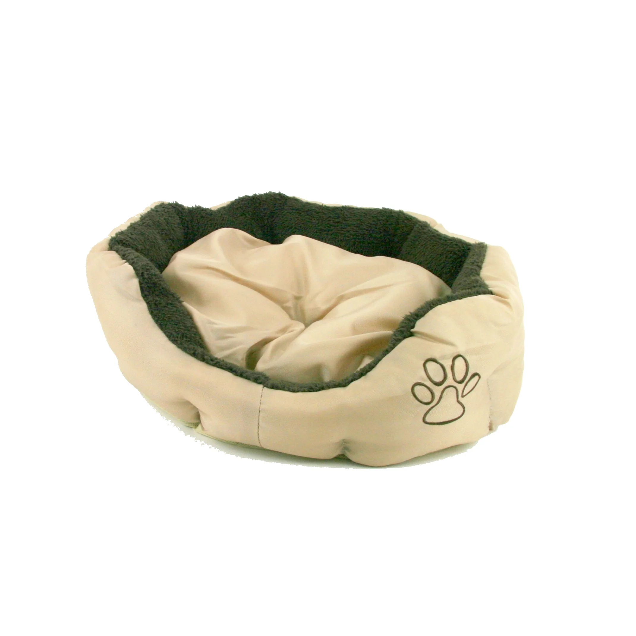 Akinu pelech nylon&fleece s tlapkou kulatý béžový S 45x40 cm
