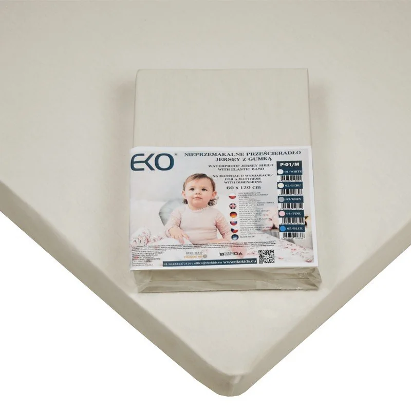 Eko Prostěradlo nepromokavé s gumou žerzej béžová 120x60 cm