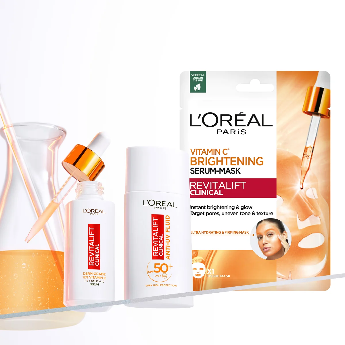 Loréal Paris Revitalift Clinical rozjasňující pleťová maska s vitaminem C 26 g
